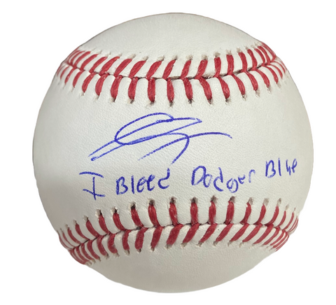 Gavin Lux Autographed "I Bleed Dodger Blue" Baseball