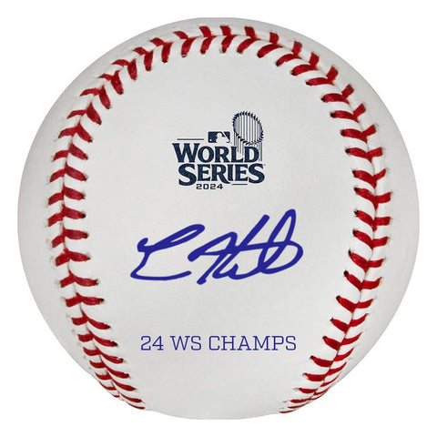 Kiké Hernandez Autographed "24 WS Champs" 2024 WS Logo Baseball - Presale