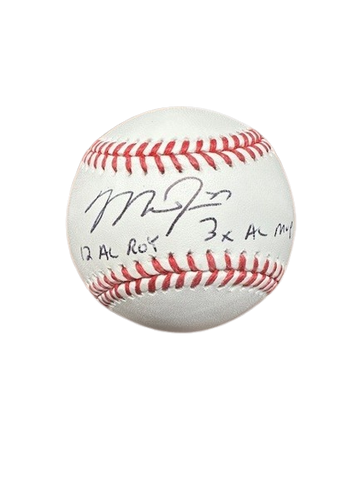 Mike Trout Autographed Baseball Inscribed "12 AL ROY" and "3x AL MVP"