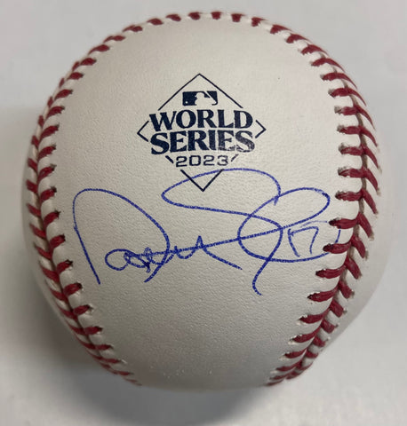 Nathan Eovaldi Autographed 2023 WS Logo Baseball