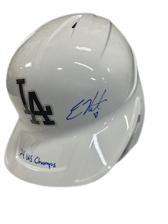 Kiké Hernandez Autographed "24 WS Champs" White LA Dodgers Batting Helmet