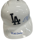 Kiké Hernandez Autographed "24 WS Champs" White LA Dodgers Batting Helmet