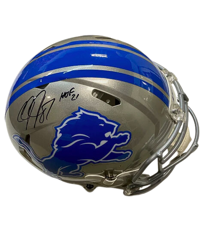 Calvin Johnson Autographed “HOF 21” Lions Authentic Football Helmet