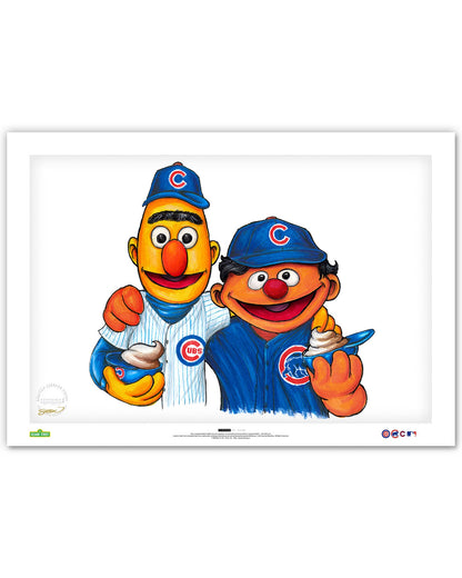 c Bert and Ernie x MLB Cubs Limited Edition Art Print