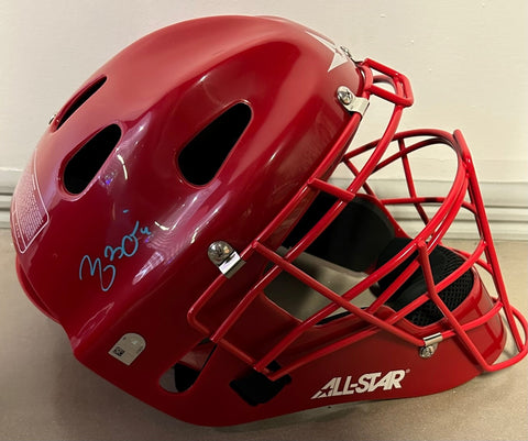 Yadier Molina Autographed Red Catcher's Mask