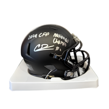 Caleb Downs Autographed "2024 CFP National Champs" Black Mini Helmet