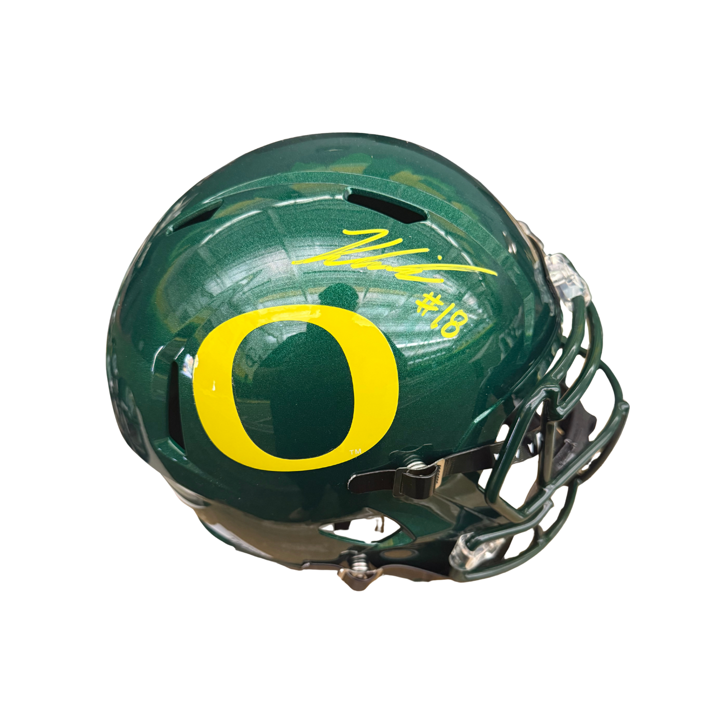Kenyon Sadiq Autographed Dark Green Oregon Replica Football Helmet