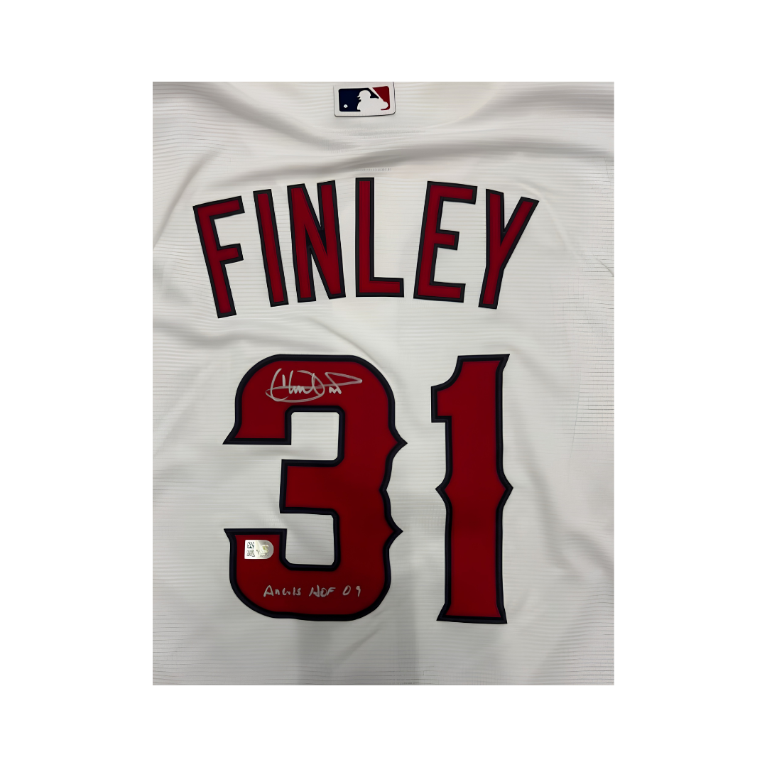 Chuck Finley Autographed "Angels HOF 2009" Los Angeles Angels White Replica Jersey