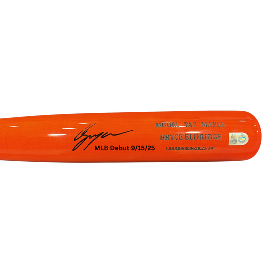 Bryce Eldridge Autographed "MLB Debut 9/15/25" Game Model Bat - (PRESALE)