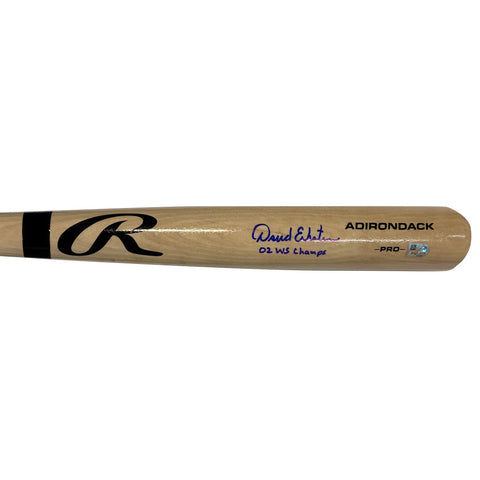 David Eckstein Autographed "02 WS Champs" Blonde Rawlings Bat