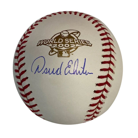 David Eckstein Autographed 2002 WS Logo Baseball