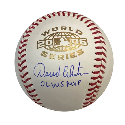 David Eckstein Autographed "06 WS MVP" 2006 WS Logo Baseball