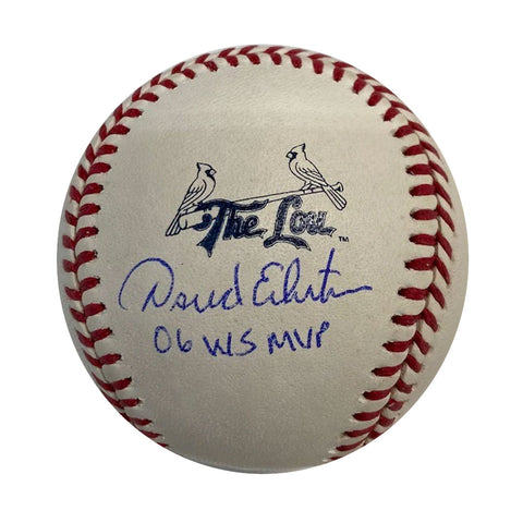 David Eckstein Autographed "06 WS MVP" The Lou Logo Baseball