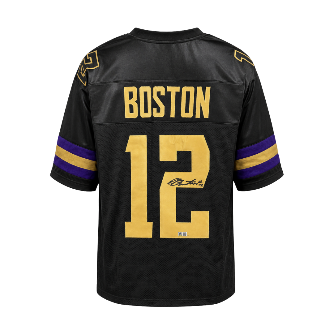 Denzel Boston Autographed Black Custom Jersey