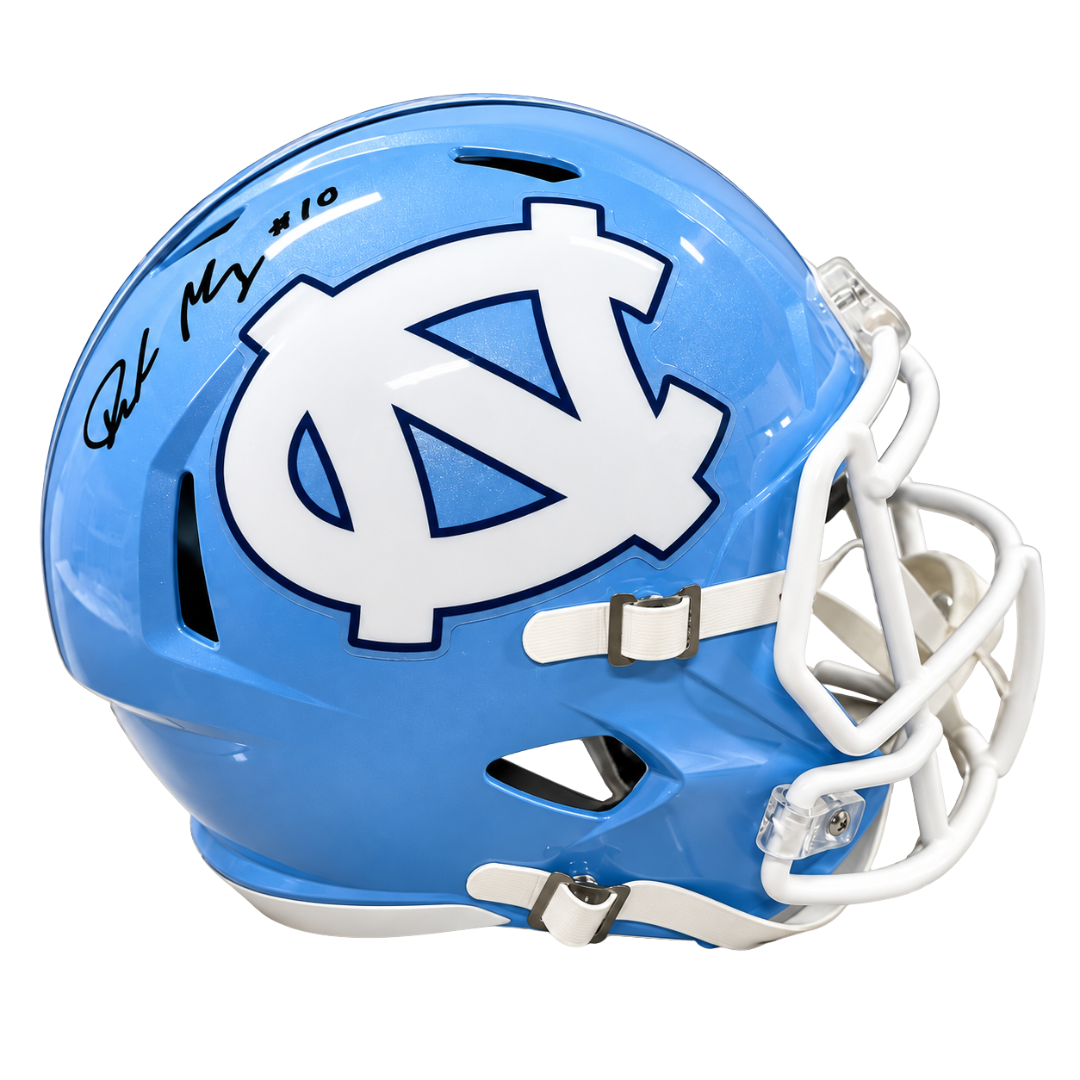 Drake Maye Autographed UNC Replica Football Helmet
