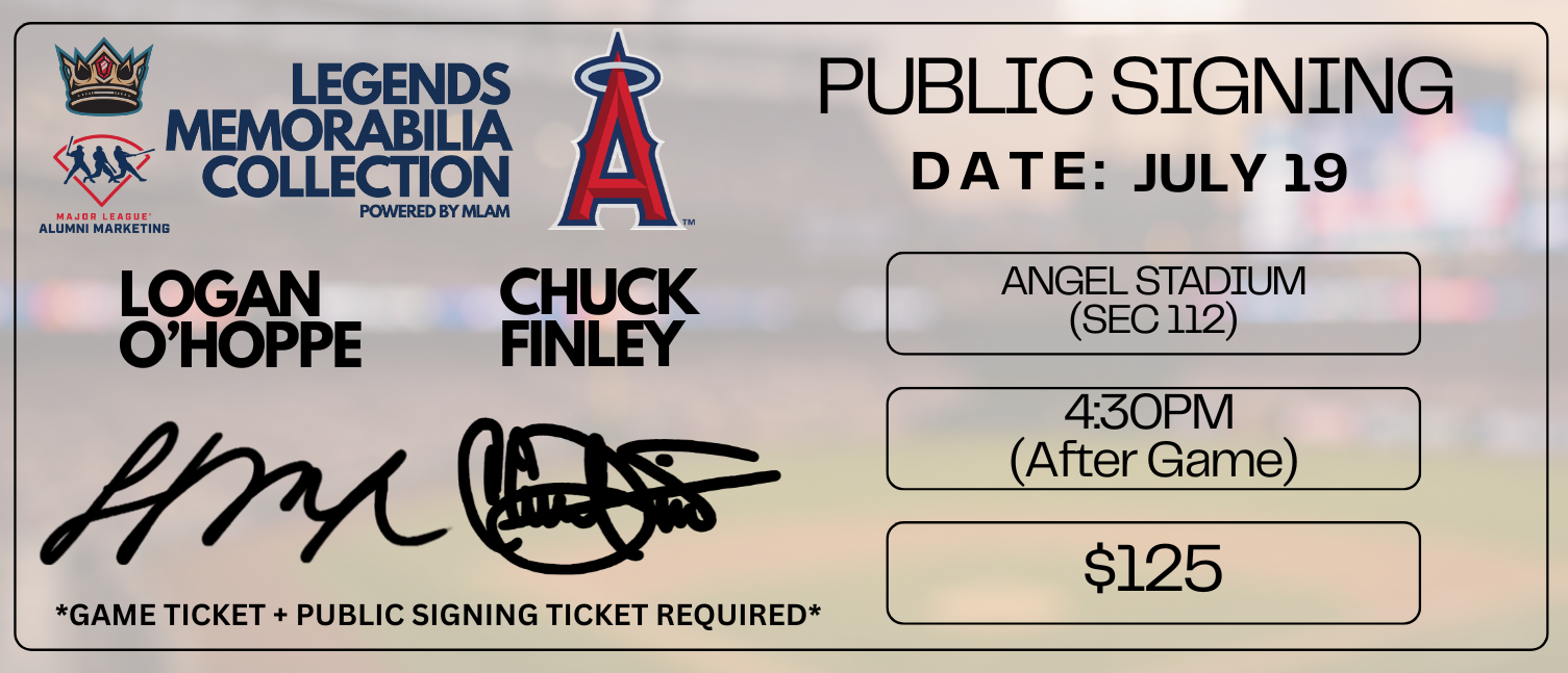 Logan O'Hoppe and Chuck Finley Public Signing Ticket