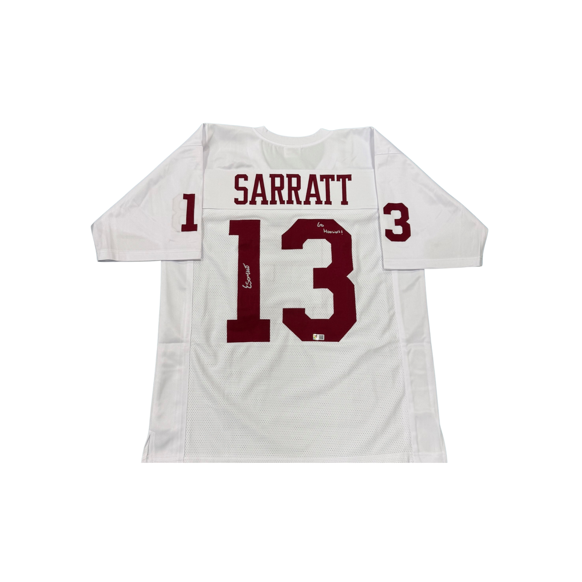 Elijah Sarratt Autographed "Go Hoosiers!" White Custom Jersey