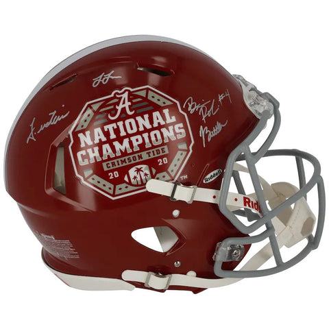Brian Robinson, John Metchie, Jordan Battle & Josh Jobe Autographed Alabama Crimson Tide Riddell CFB 2020 National Champions Logo Speed Authentic Helmet