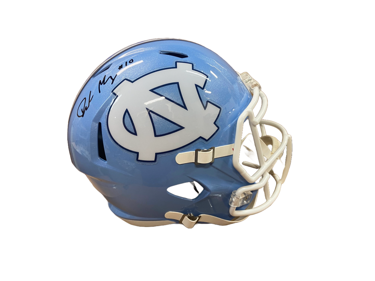 Drake Maye Autographed UNC Replica Football Helmet