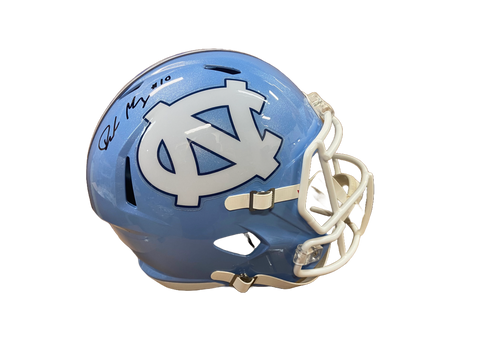 Drake Maye Autographed UNC Replica Football Helmet