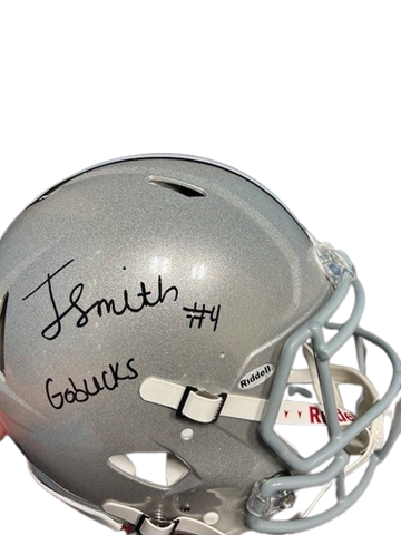 Jeremiah Smith Autographed Silver "Go Bucks!" Ohio State Authentic Football Helmet