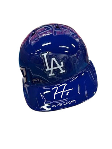 Freddie Freeman Autographed "24 WS Champs" Blue LA Dodgers Batting Helmet - PRESALE