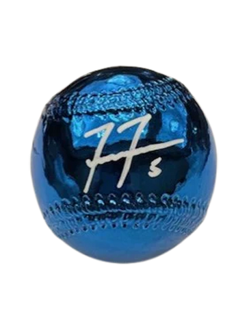 Freddie Freeman Autographed Blue Chrome Baseball