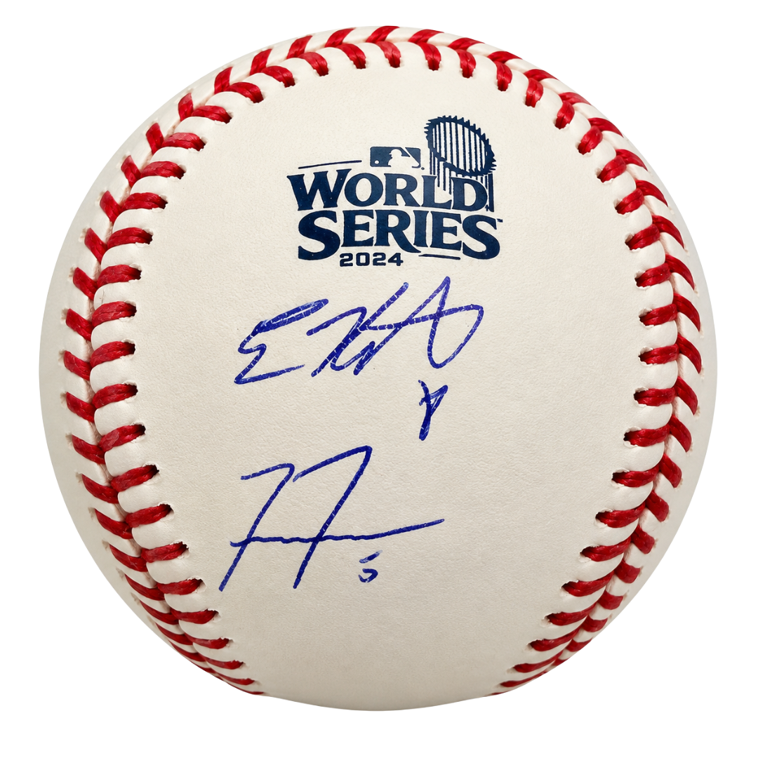 Freddie Freeman & Kiké Hernandez Dual Autographed 2024 WS Logo Baseball