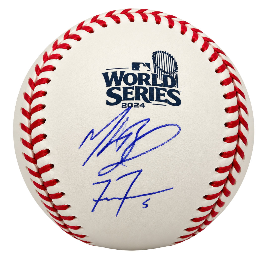 Freddie Freeman & Mookie Betts Dual Autographed 2024 WS Logo Baseball