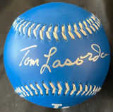 Tommy LaSorda Autographed Dodger Blue Baseball - Player's Closet Project