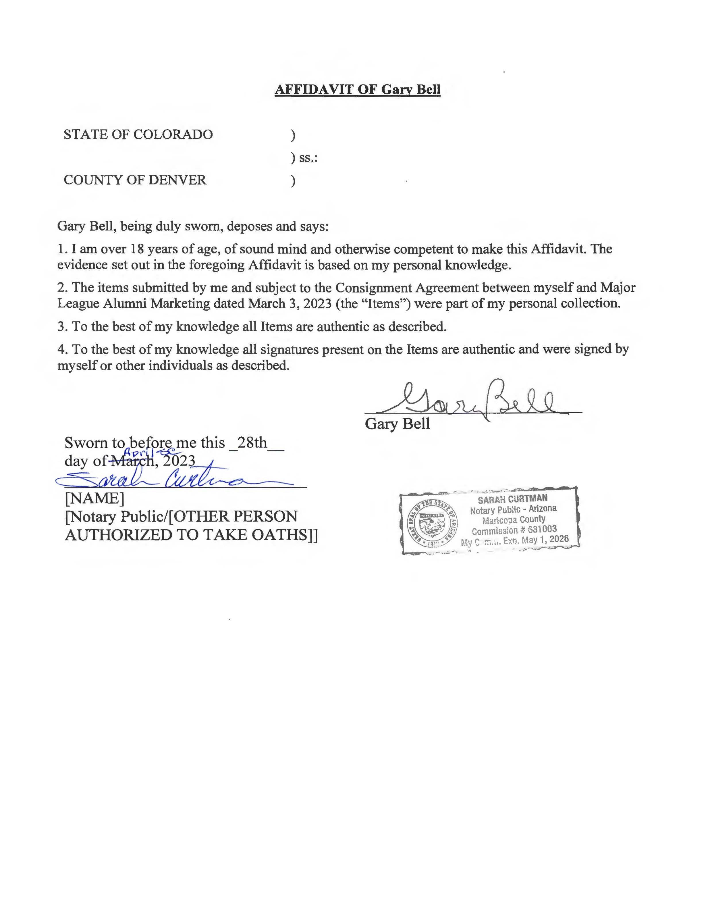 Authentic Autographed Memorabilia 