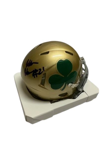 Adon Shuler Autographed Notre Dame Mini Helmet
