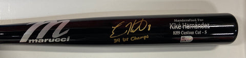 Kiké Hernandez Autographed Black Game Model Bat Inscribed "24 WS Champs"