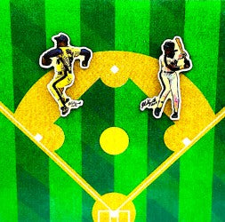 New York Mets Darryl Strawberry & Dwight Gooden Action Lapel Pins 1986 World Series Champions