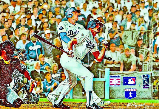 Freddie Freeman and Kirk Gibson 24x36 Canvas - #1 of 25