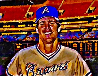 Atlanta Braves Dale Murphy 12x18 Framed Lithograph - 1 of 50