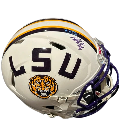 Harold Perkins Jr. Autographed LSU White Authentic Football Helmet