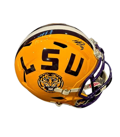 Harold Perkins Jr. Autographed LSU Yellow Replica Football Helmet