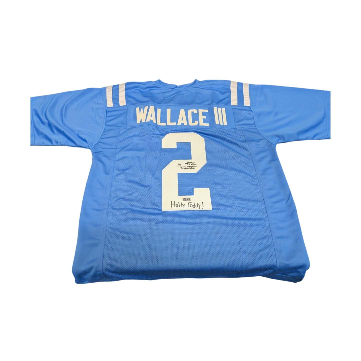Harrison Wallace III Autographed "Hotty Toddy" Ole Miss Blue Custom Jersey