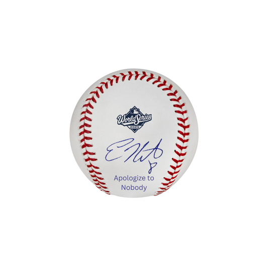 Kiké Hernandez Autographed "Apologize To Nobody" 2025 World Series Logo Baseball - (PRESALE)