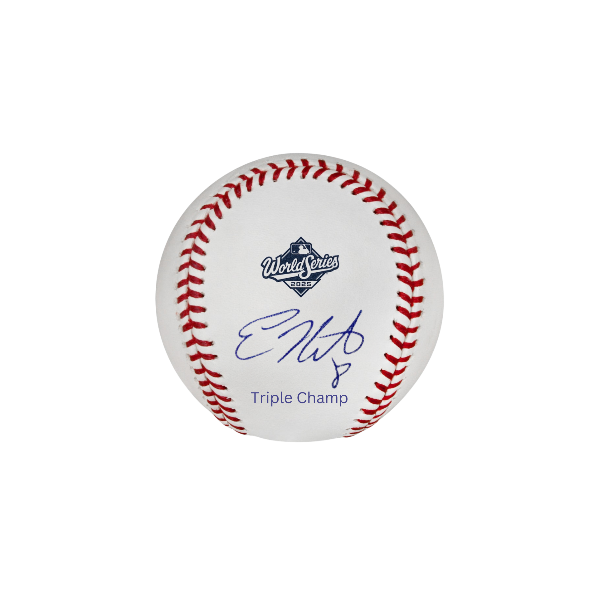 Kiké Hernandez Autographed "Triple Champ" 2025 World Series Logo Baseball - (PRESALE)