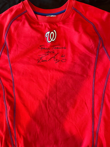 Bronson Arroyo Autographed Authentic Warm Up Shirt - Player's Closet Project