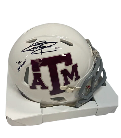 Johnny Manziel Autographed Texas A&M "'12 Heisman" White Mini Football Helmet