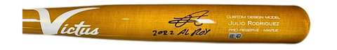 Julio Rodriguez Autographed "22 AL ROY" Victus Game Model Bat