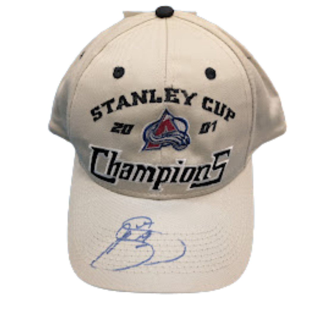 Joe Sakic Autographed Colorado Avalanche 2001 Stanley Cup Champions Hat - Player's Closet Project
