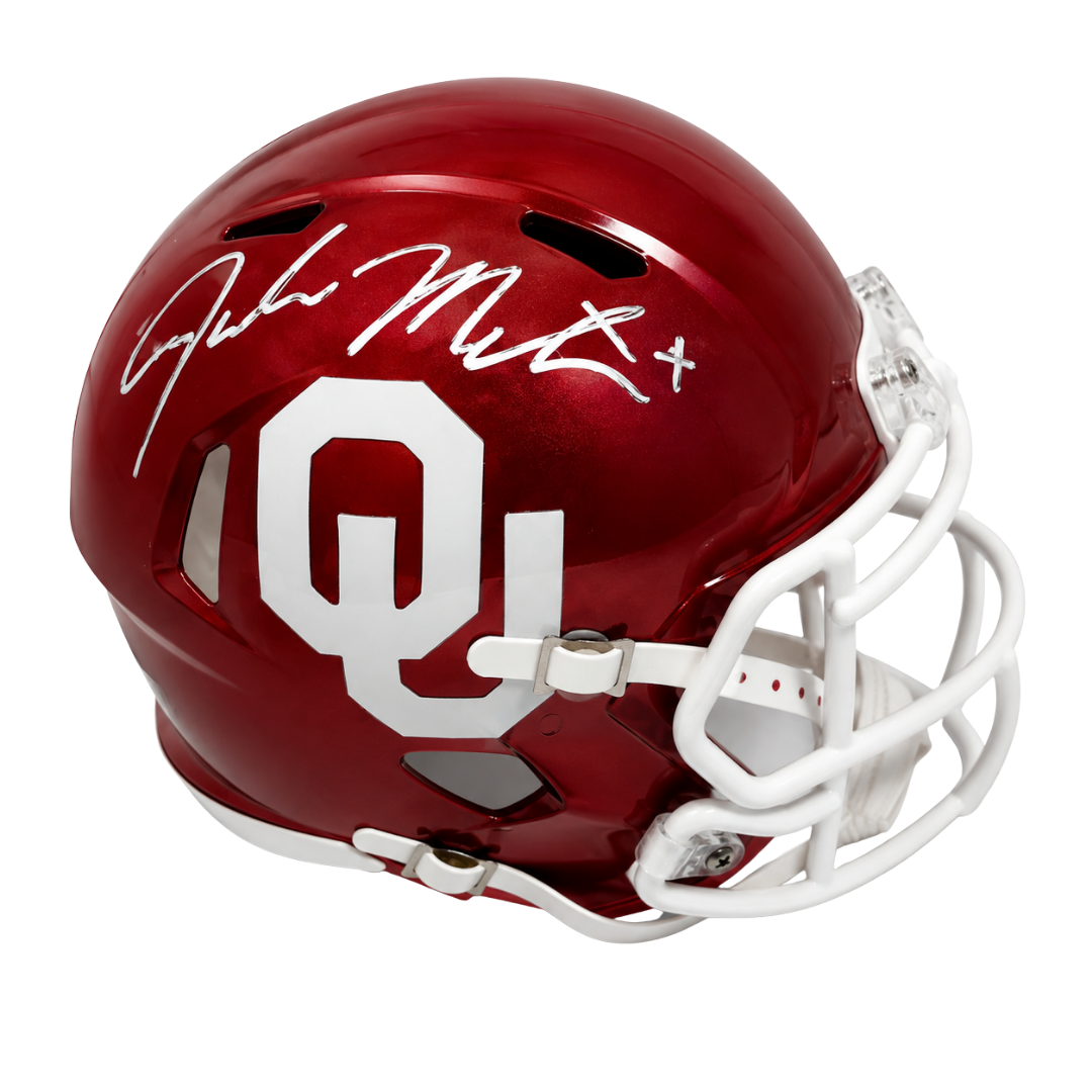 John Mateer Autographed Oklahoma Mini Helmet