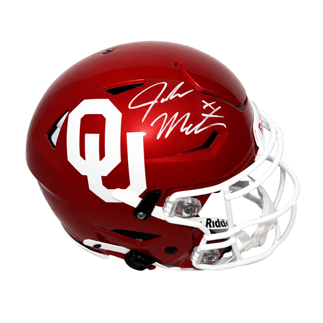 John Mateer Autographed Oklahoma Speed Flex Authentic Football Helmet