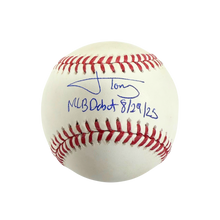 Jonah Tong Autographed "MLB Debut 8/29/25" Baseball