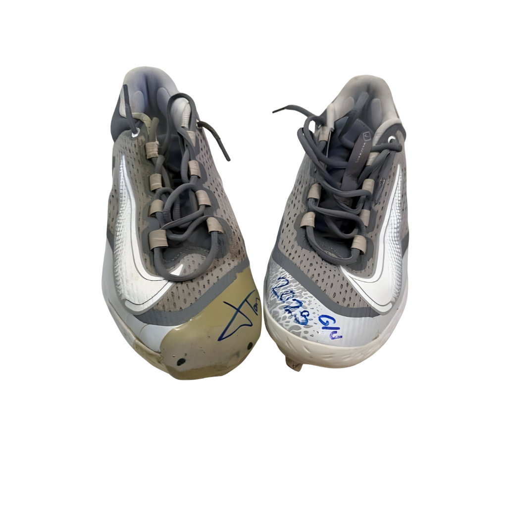 Jonah Tong Autographed Game Used Grey Nike React Cleats (Pair) (Jonah Tong's Personal Collection)