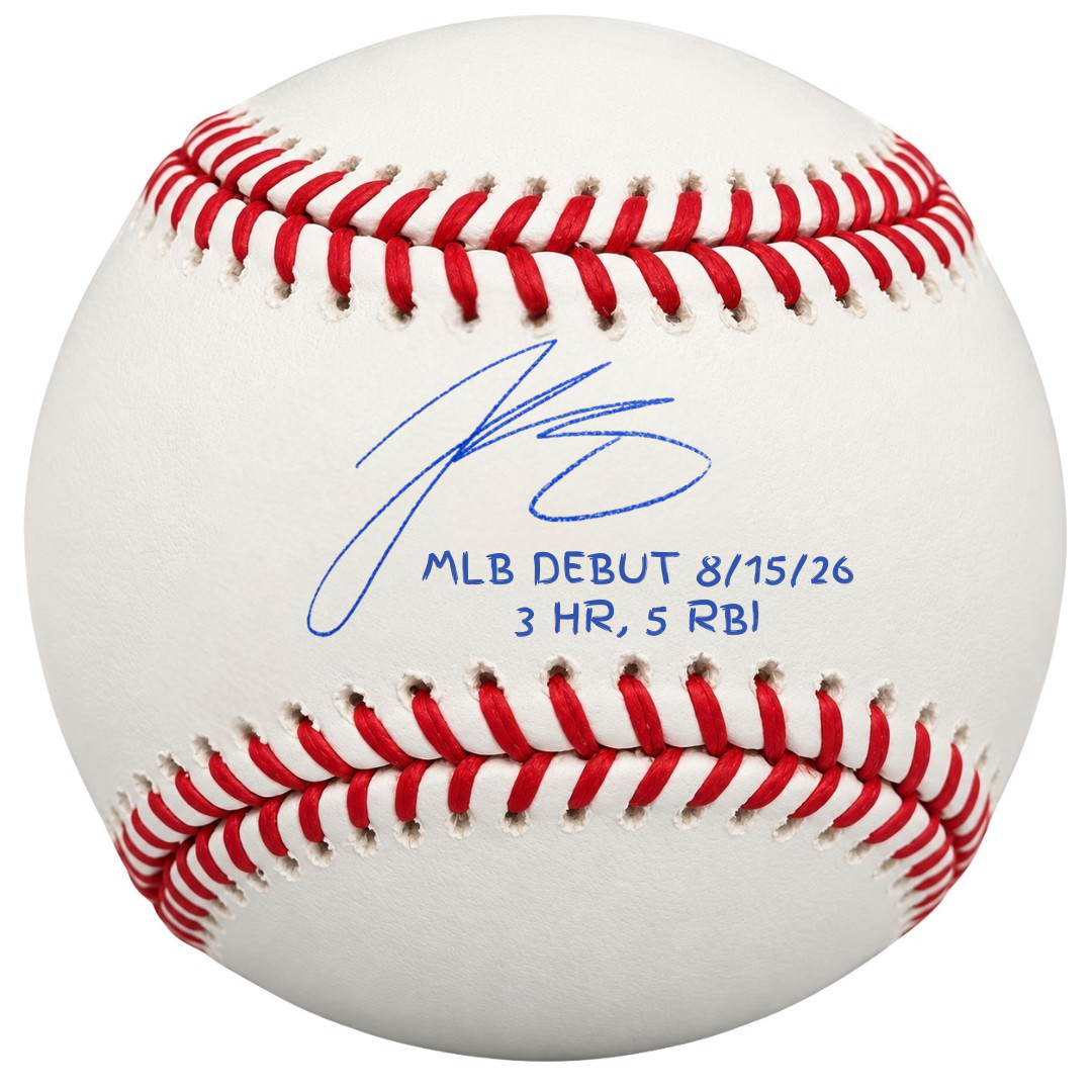 Joshua Baez Autographed "MLB DEBUT 8/15/26 & 3HR 5RBI" Baseball